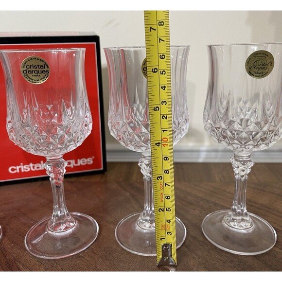 Longchamp Cristal D'arques Glasses 6 ounce Long Stem 17.5 cl. 6 Oz. 24% Pro - Picture 6 of 8